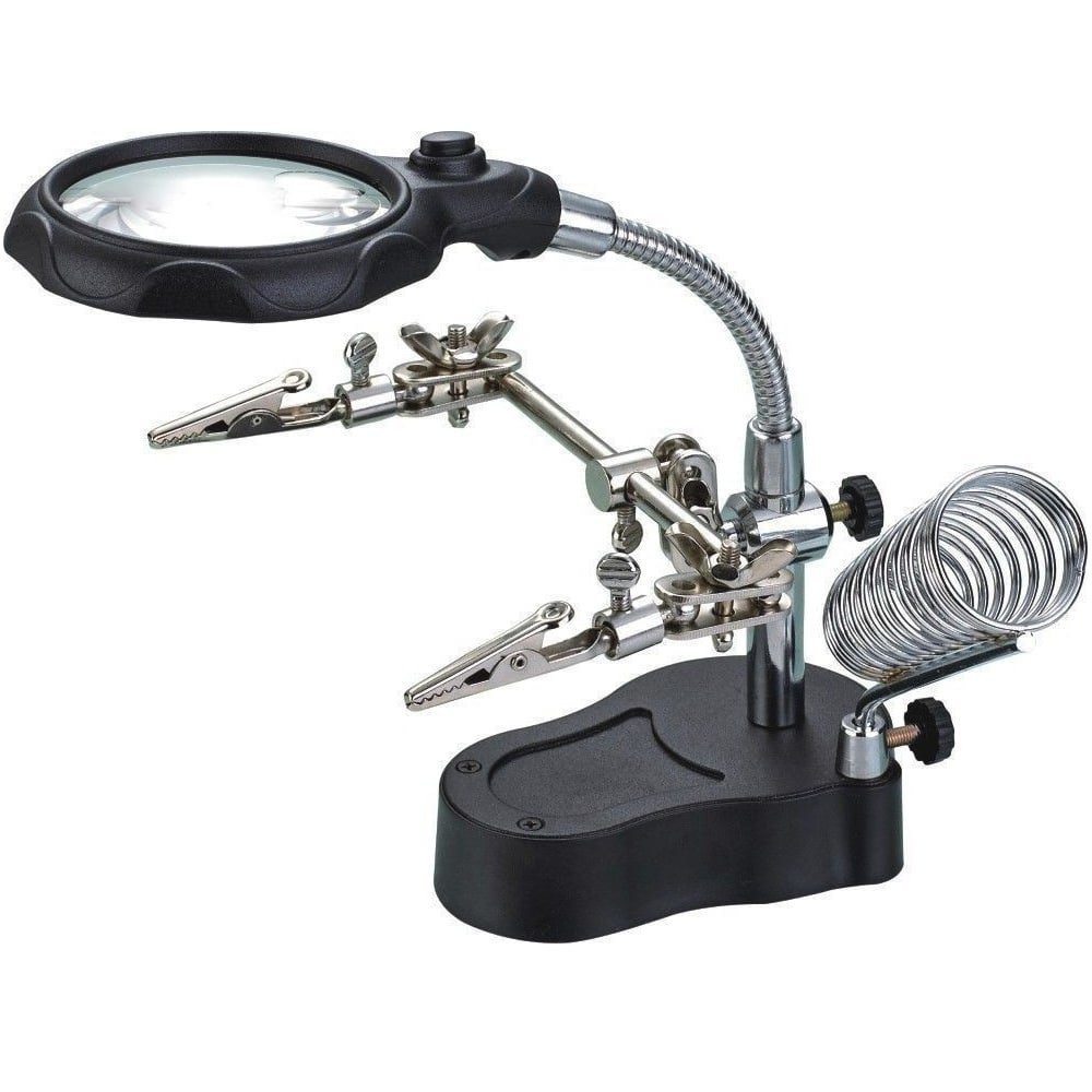 Loupe avec éclairage LED et clips
