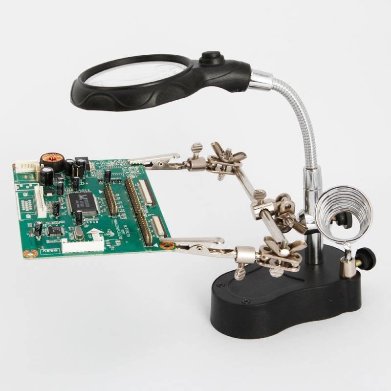 Loupe avec éclairage LED et clips
