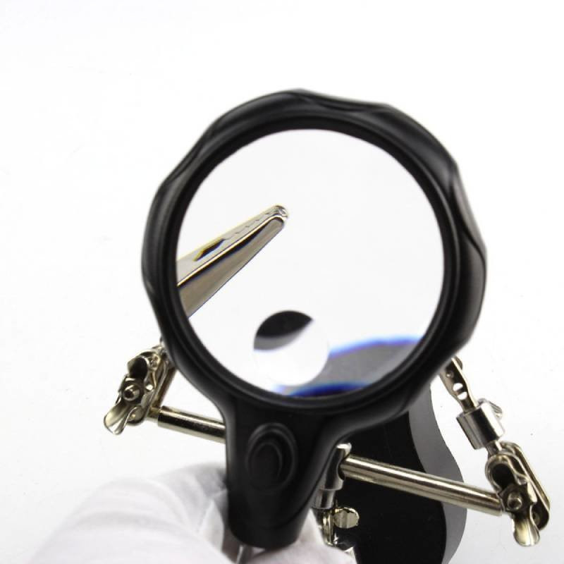 Loupe avec éclairage LED et clips