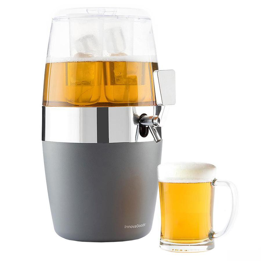 Cooling container with faucet for drinks