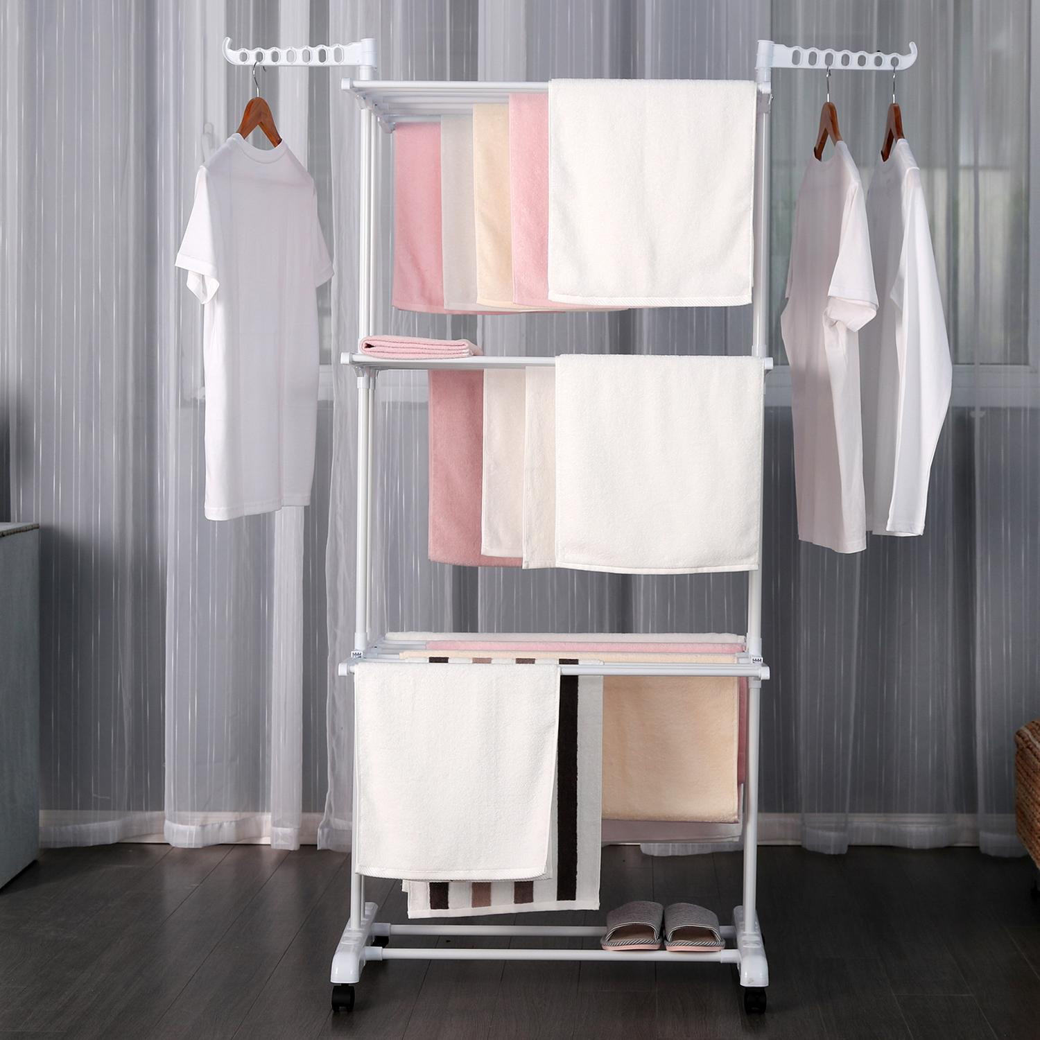 Guarda-roupa móvel e estendal - Branco