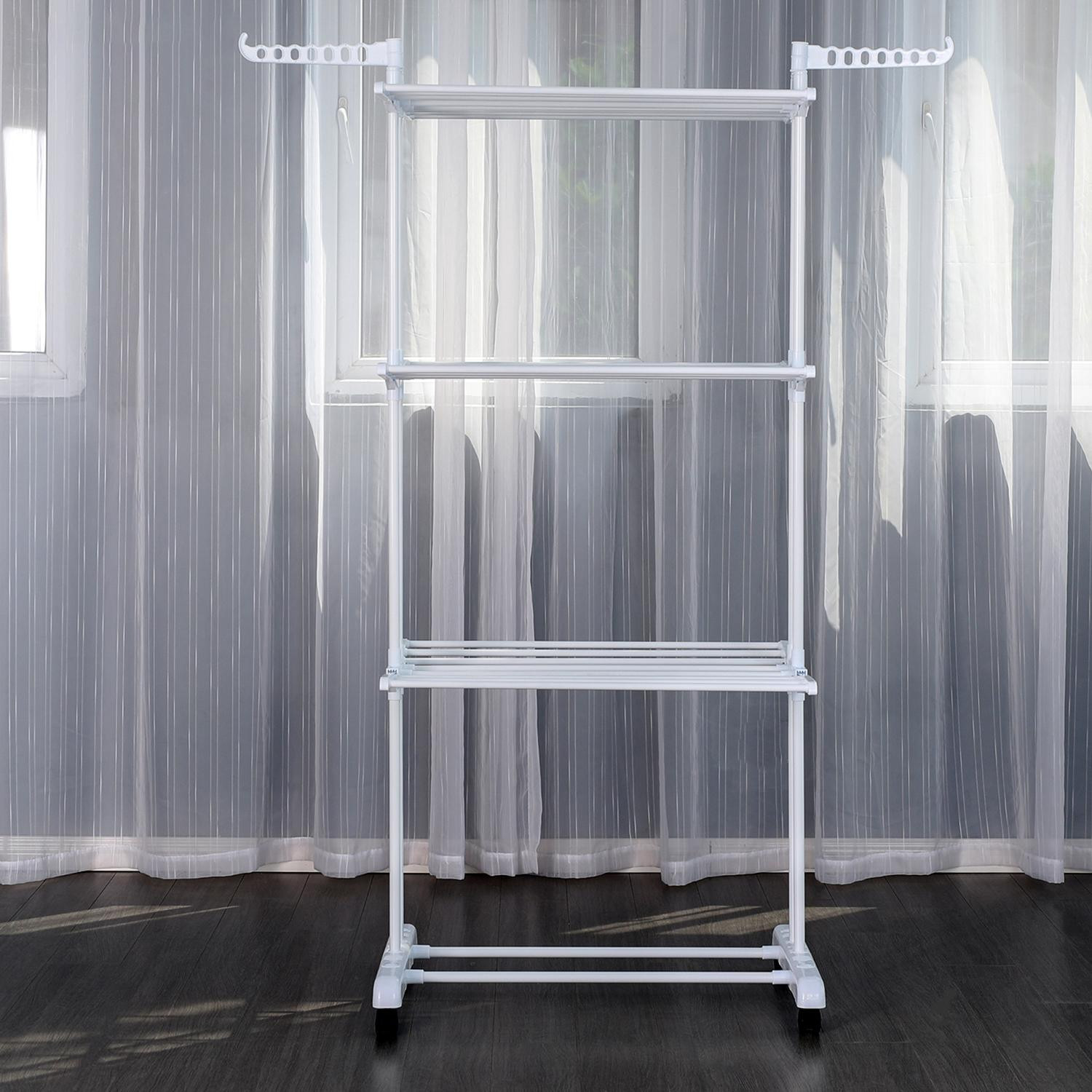 Guarda-roupa móvel e estendal - Branco
