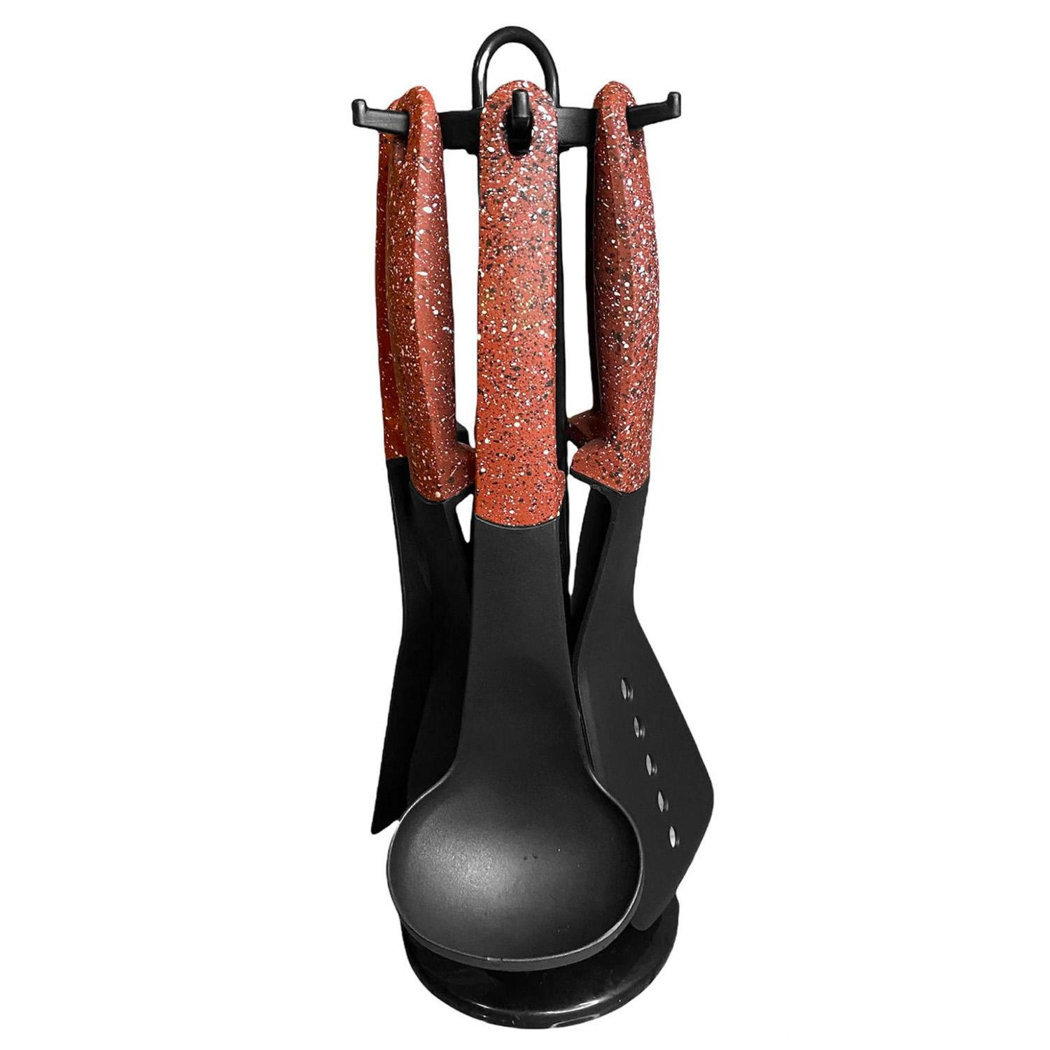 Utensili da cucina con supporto - Rosso