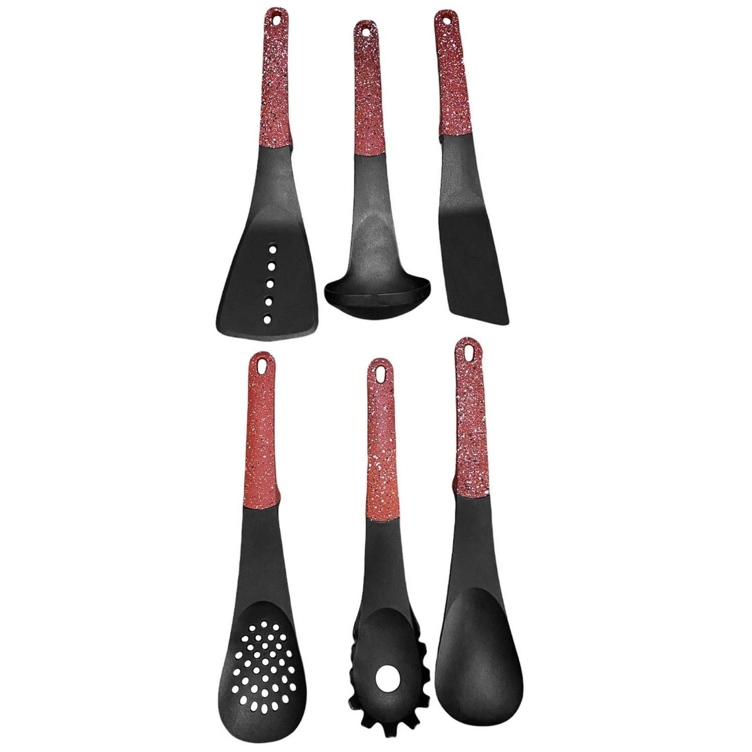 Kitchen Utensils with Stand - Red