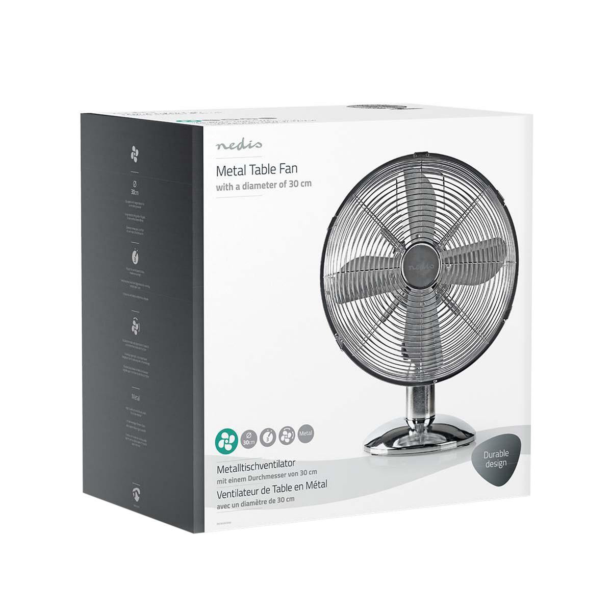 Ventilateur de table à 3 vitesses - Chrome