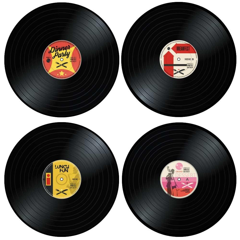 4 x Tischsets – Schallplatten