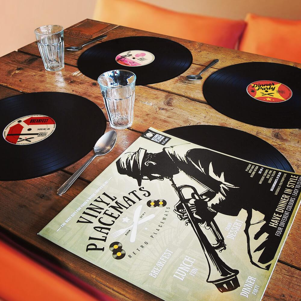 4x Sets de Table - Disques Vinyles