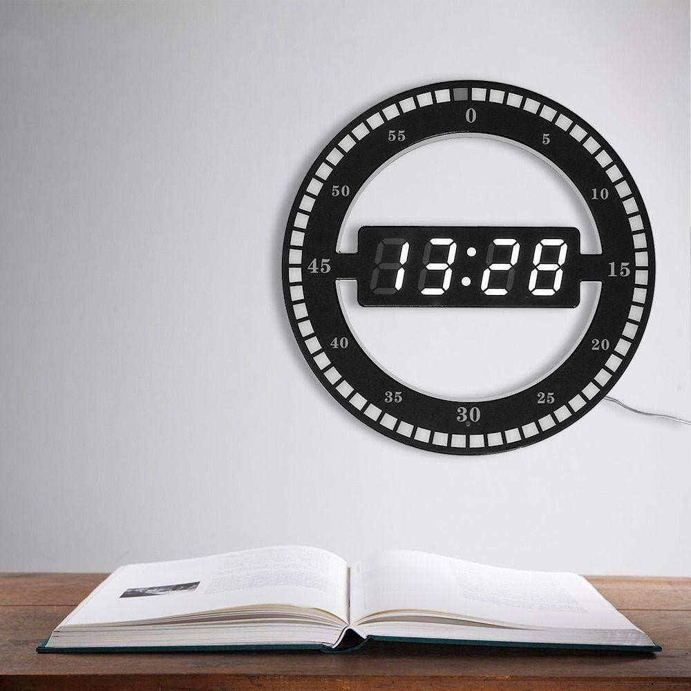 Relógio de parede digital com LED