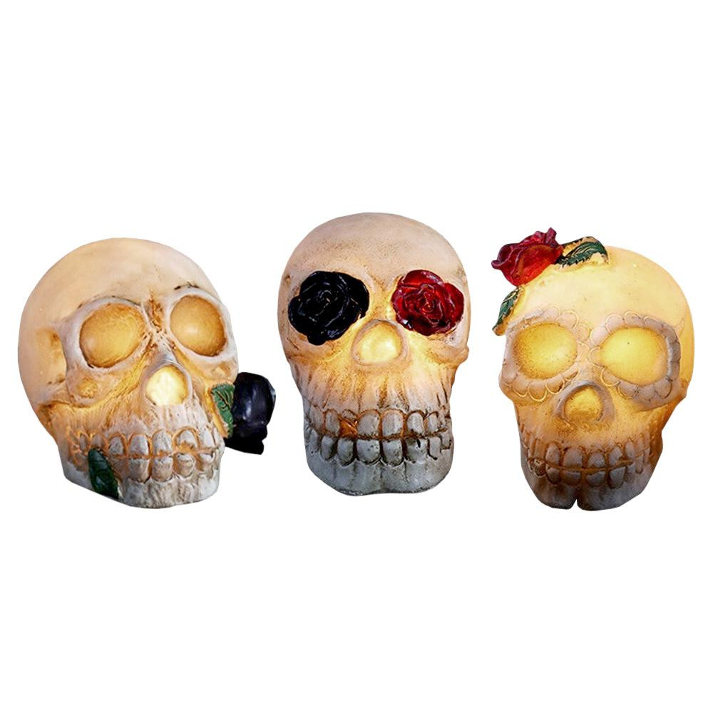 3x Skull Lanterns, Decoration - Halloween