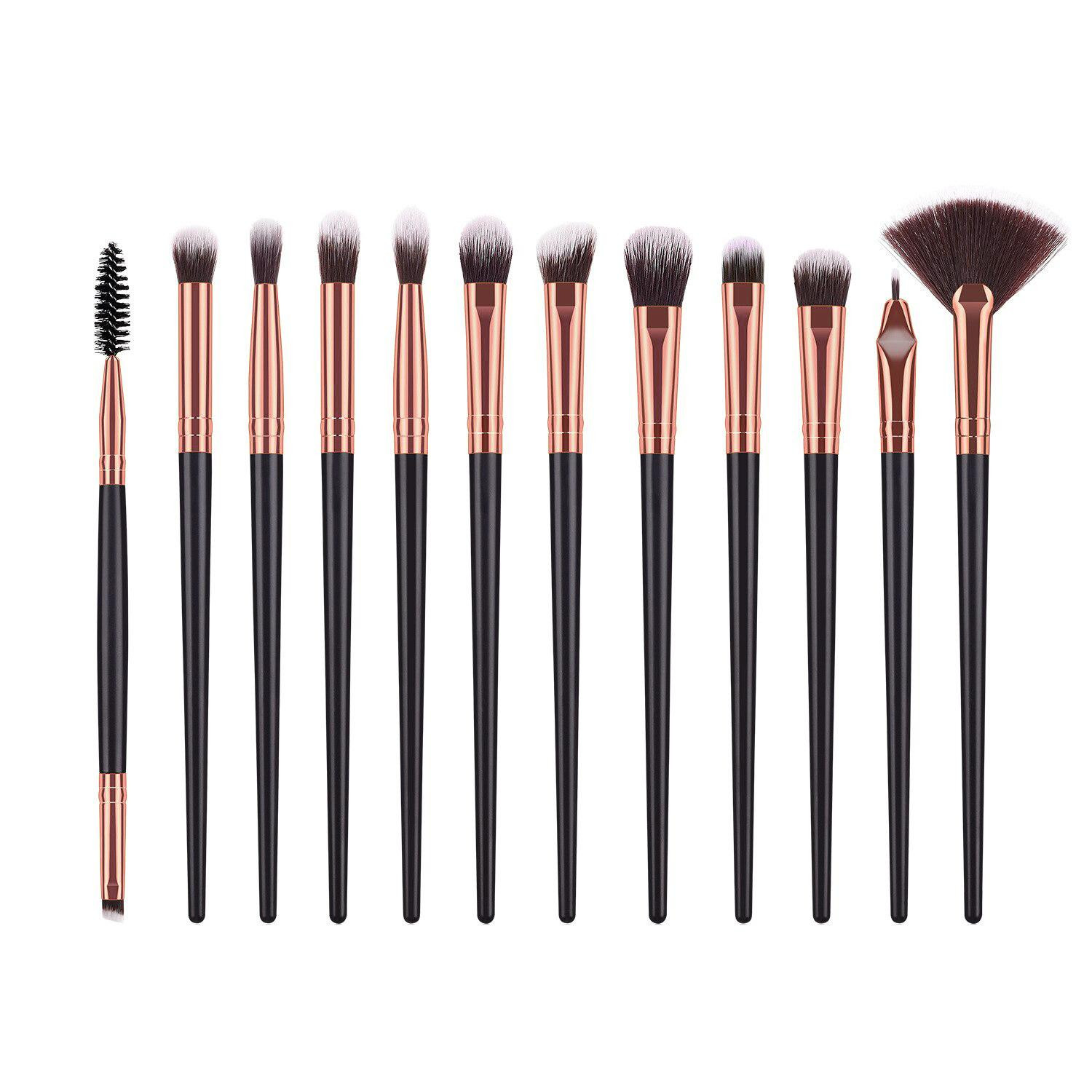 12x Makeup Brushes - Black