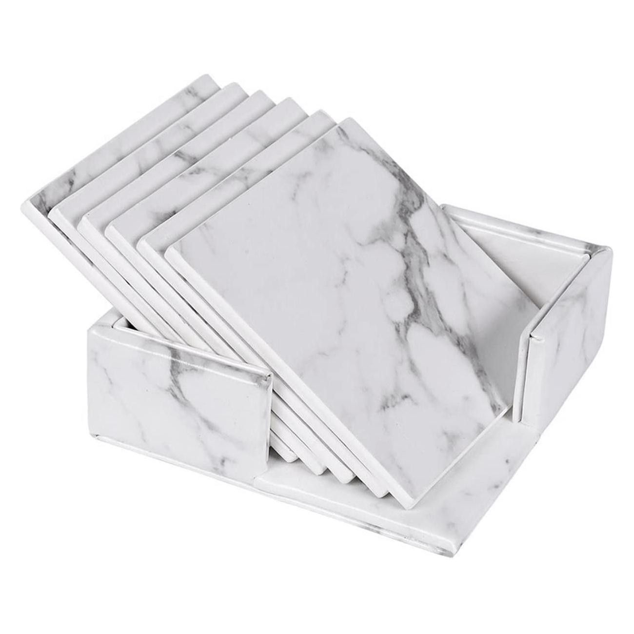 6x Coasters with Holder - Square
