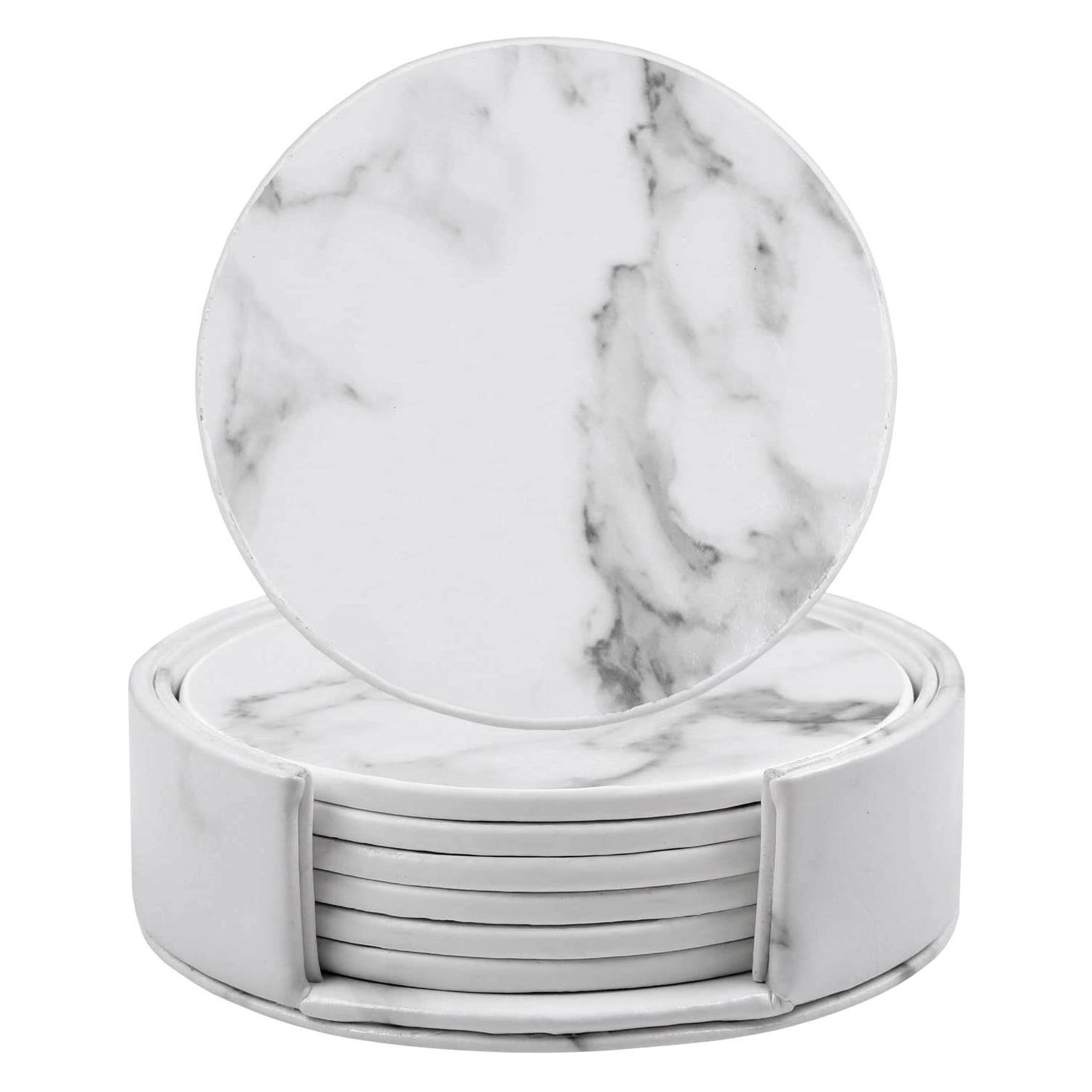 6x Coasters with Holder - Round