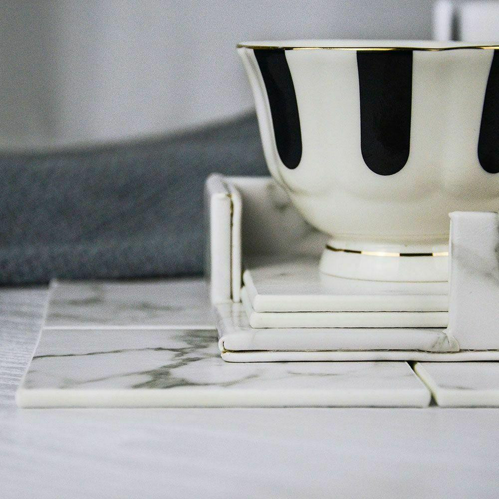 6x Coasters with Holder - Square