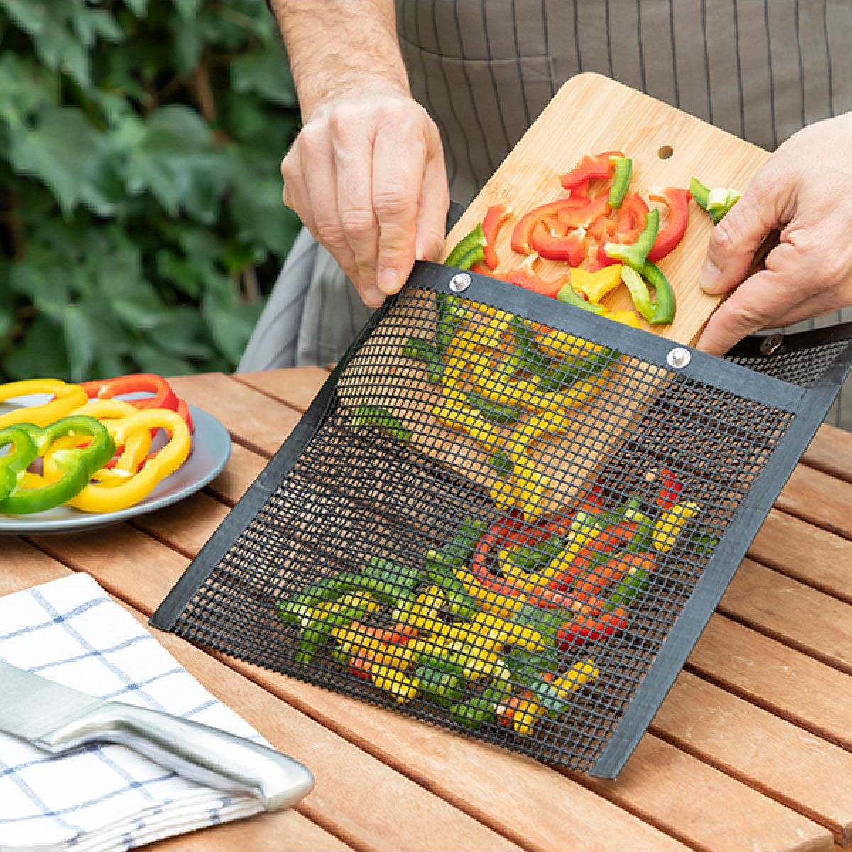 2 sacchetti in rete per barbecue