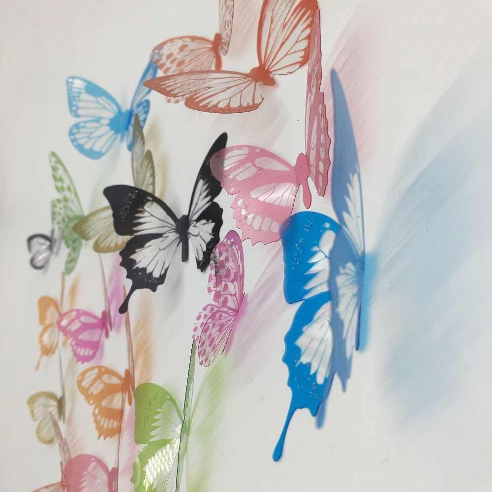 18x Mariposas decorativas 3D - Multicolor