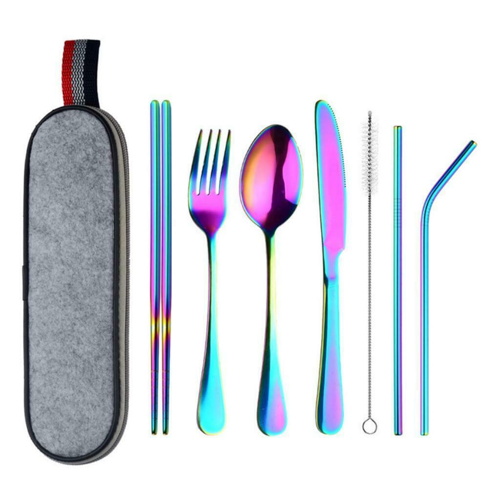Reisebesteck, 8-teilig - Rainbow