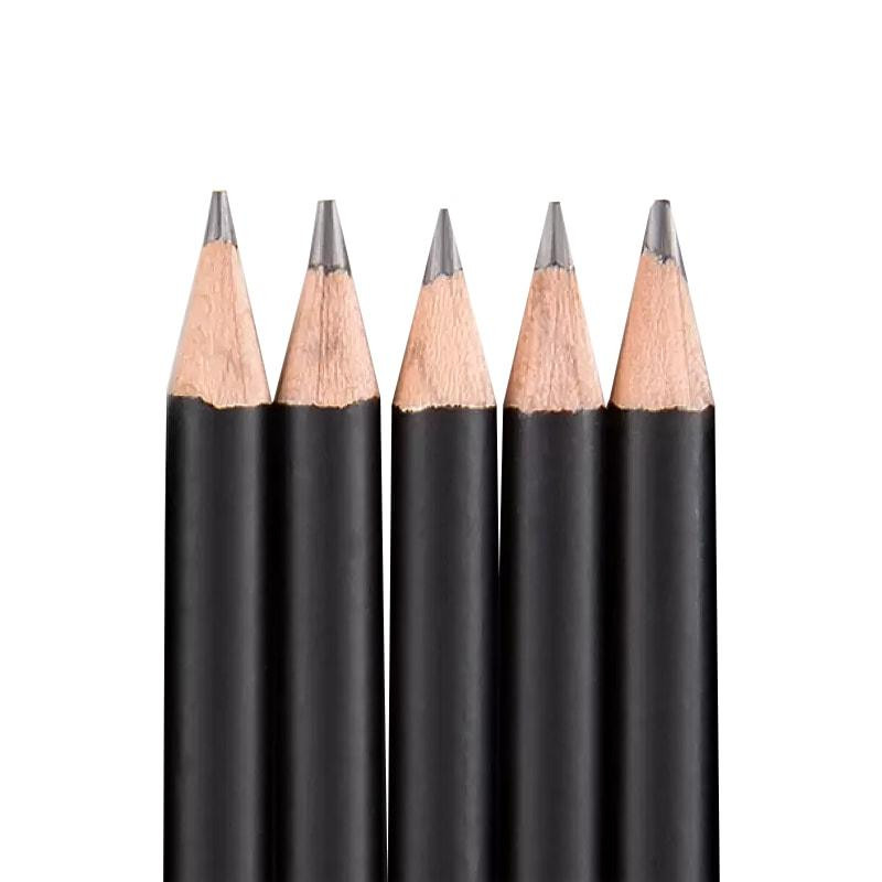 5x ungespitzte Bleistifte - Schwarz