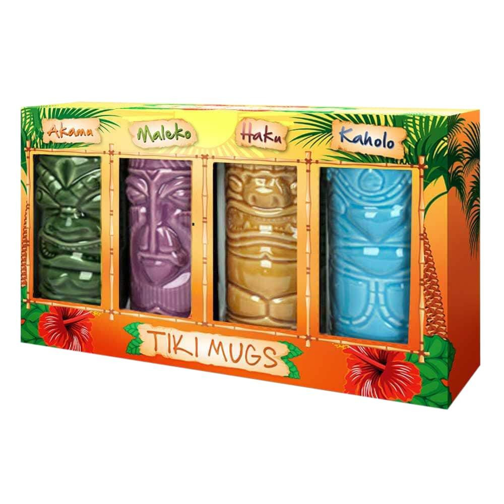 4x Ceramic Mugs - Tiki