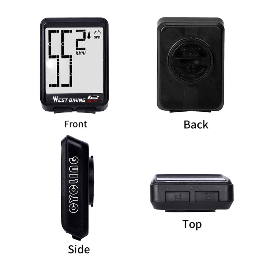 Bicycle Computer with Clear Display - Black