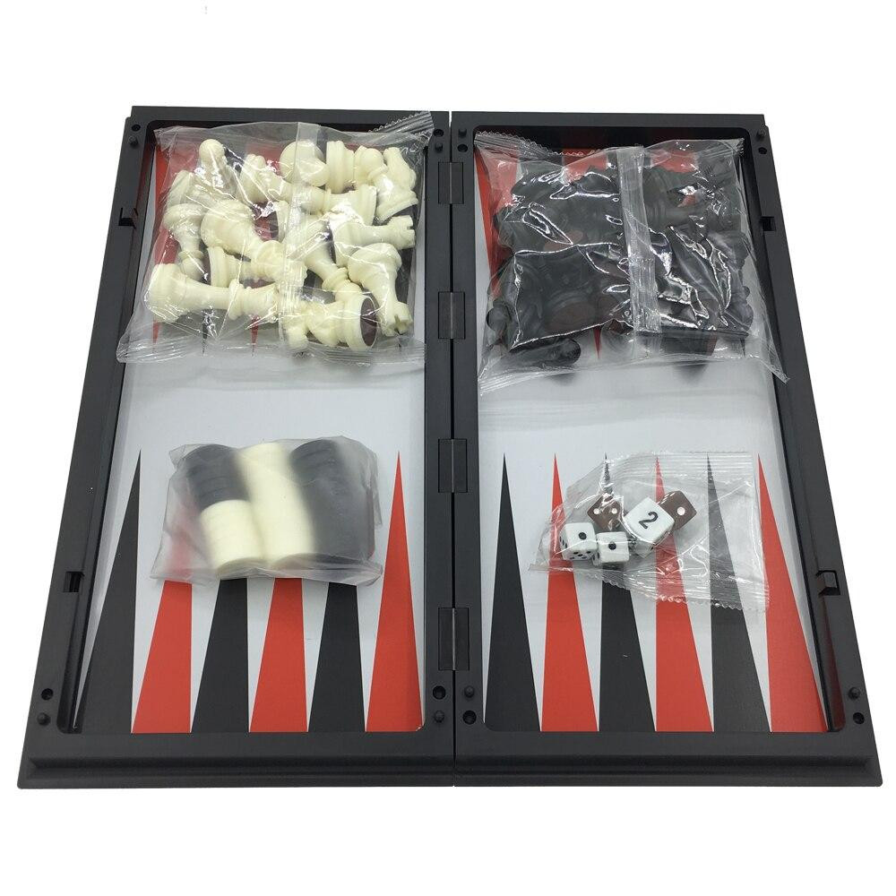 Kit di gioco 3 in 1, scacchi - backgammon - dama