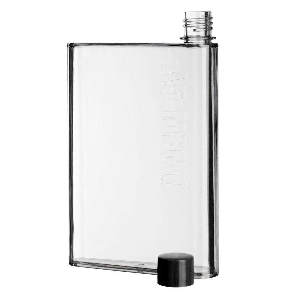 Flat Water Bottle, A5 Memo - Transparent