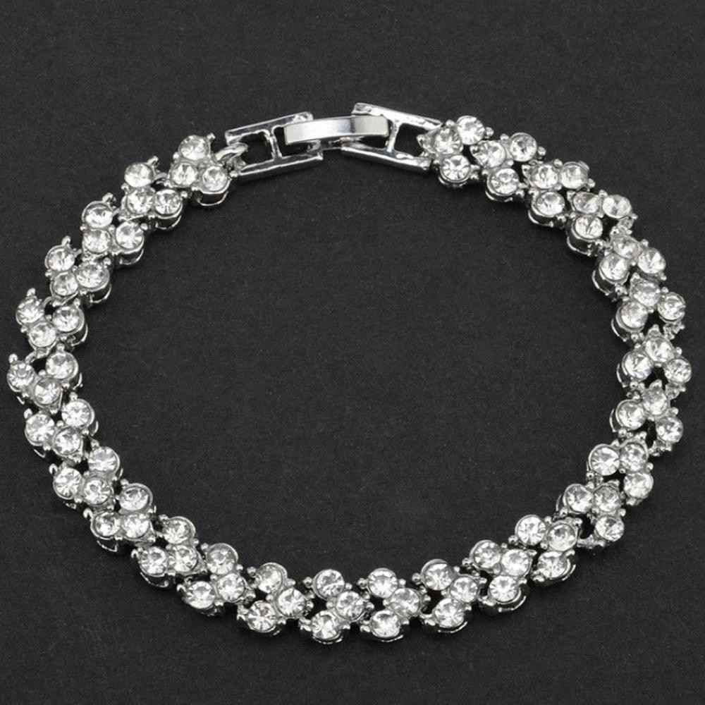 Pulseira Clássica com Strass - Prata