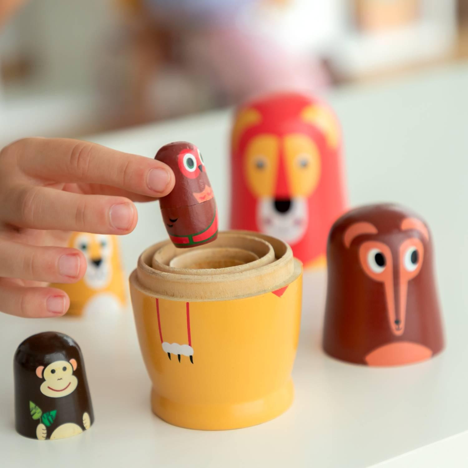 Animais de madeira Matryoshka