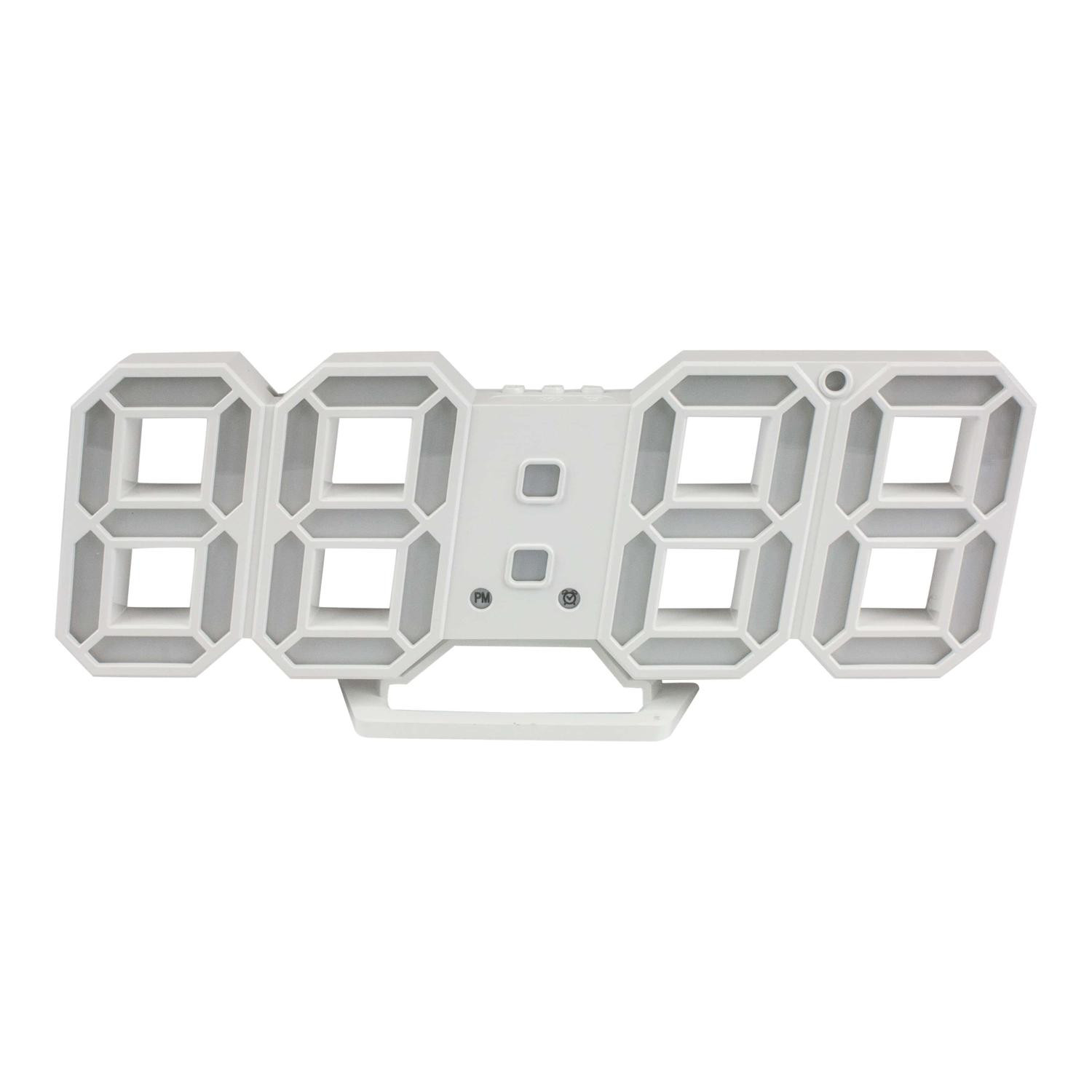 Digital 3D Clock - White