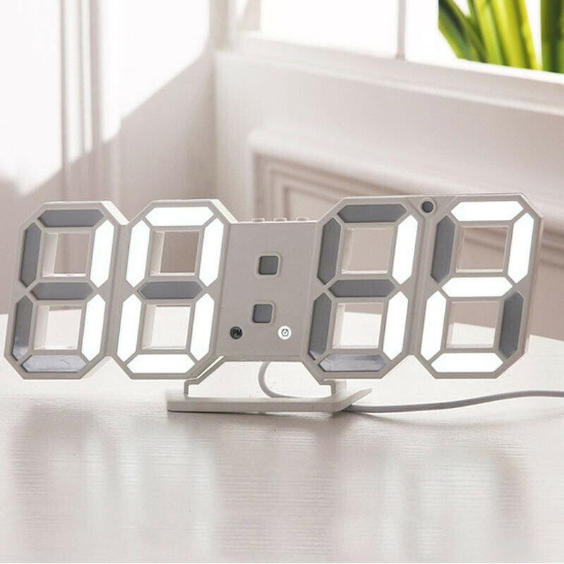 Reloj digital 3D - Blanco