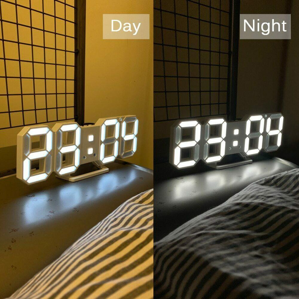 Digitale 3D-Uhr - Weiß
