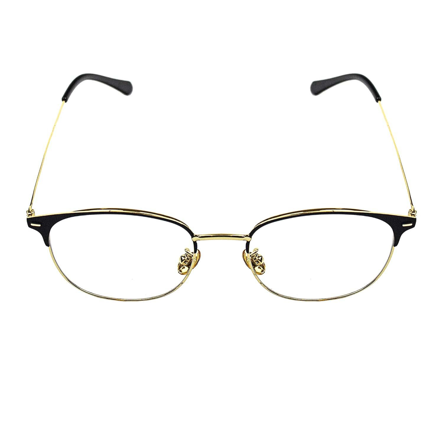 Anti Blue Light Bril, Clubmaster - Zwart / Goud