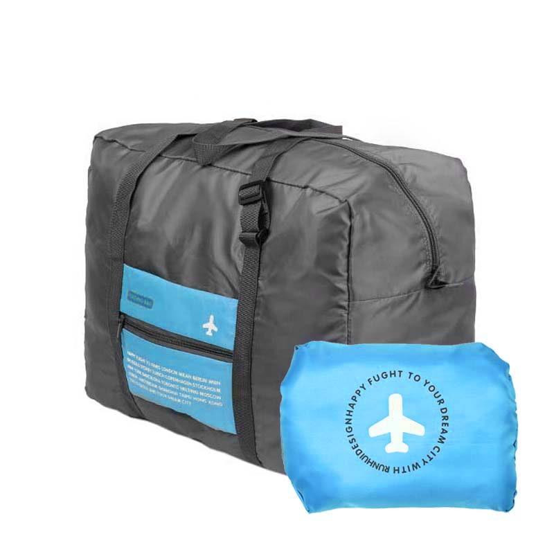 Foldable Duffle Bag with Storage Bag - Blue