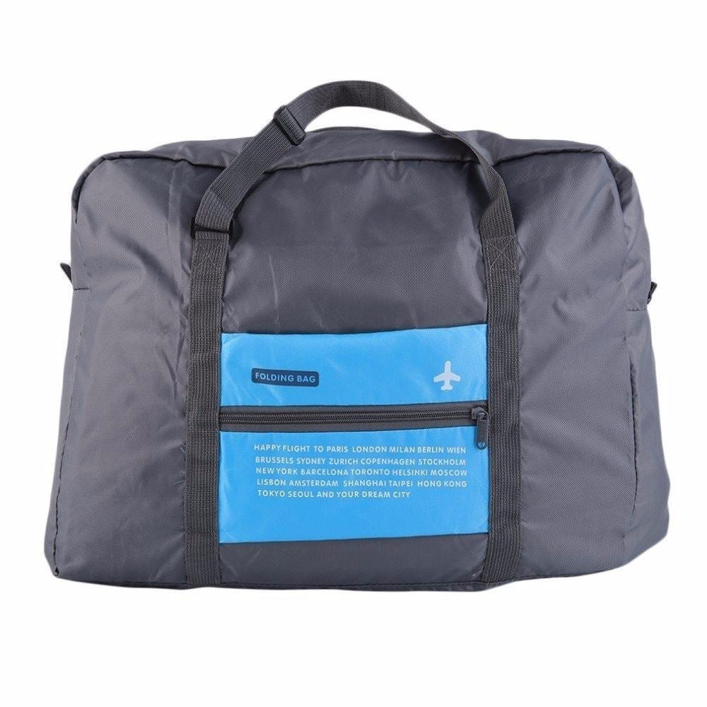 Foldable Duffle Bag with Storage Bag - Blue