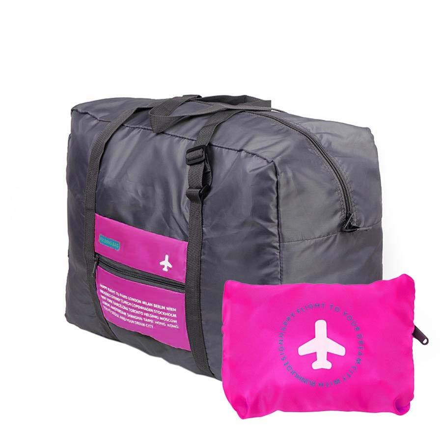 Borsone pieghevole con custodia - rosa