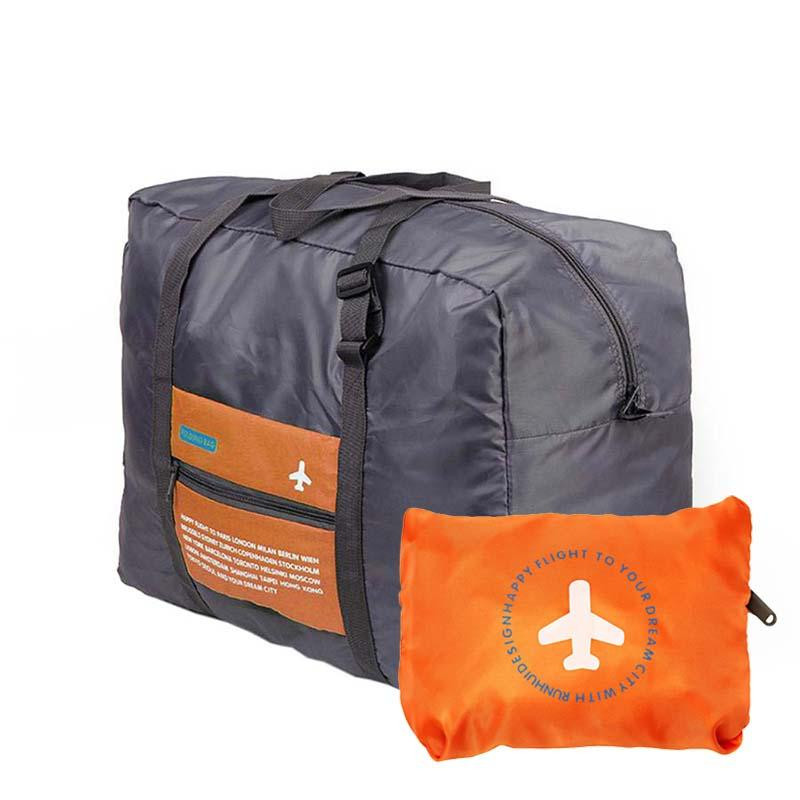 Foldable Duffle Bag with Storage Bag - Orange
