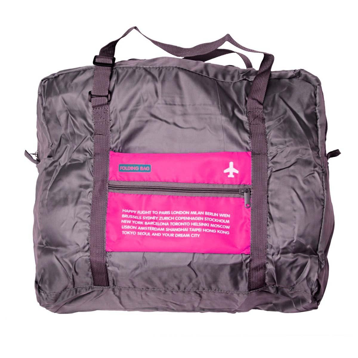 Borsone pieghevole con custodia - rosa