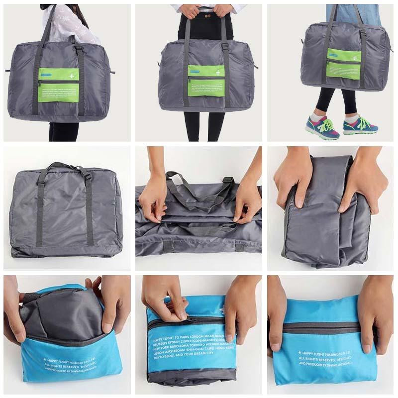 Foldable Duffle Bag with Storage Bag - Pink