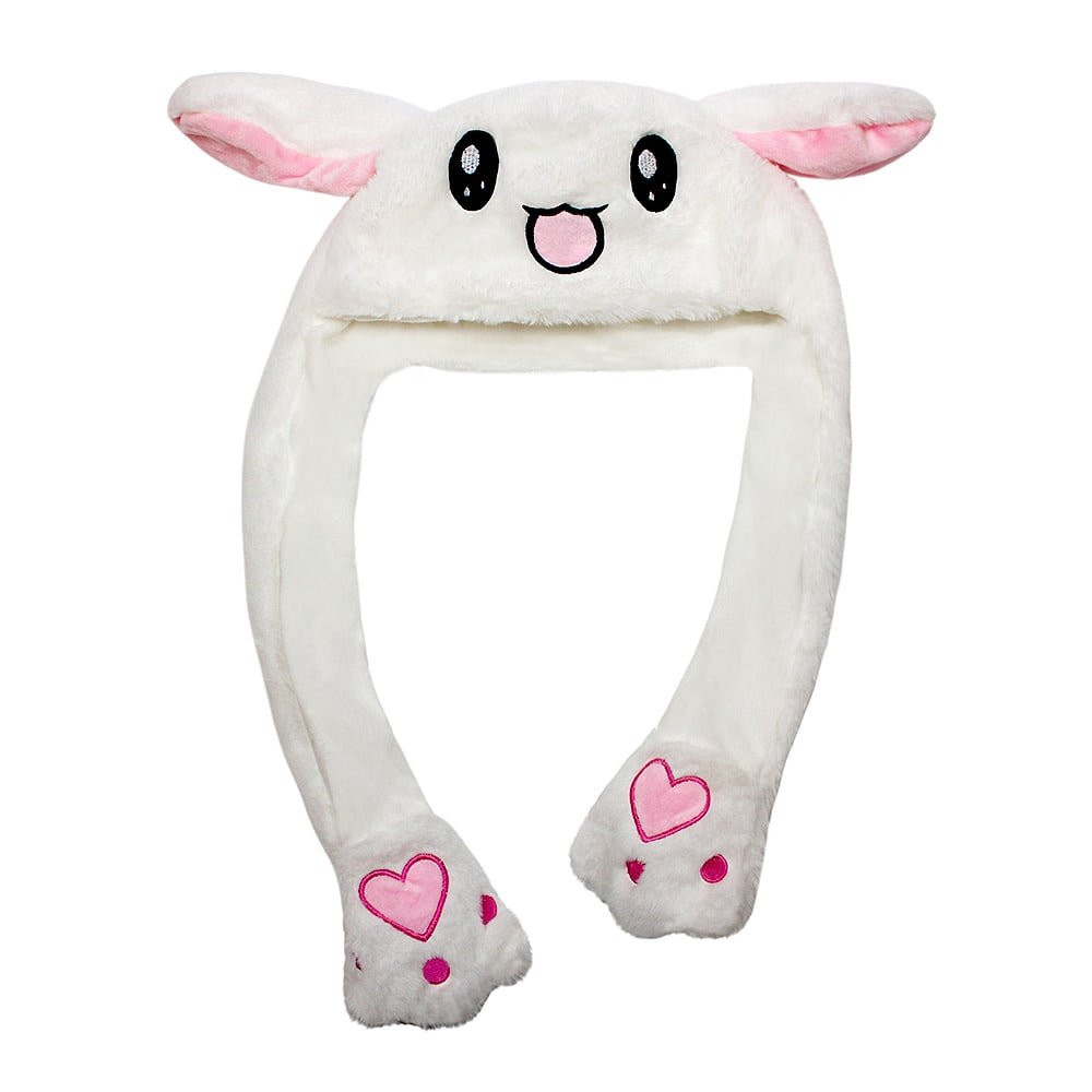 Rabbit Hat with Dancing Ears - White