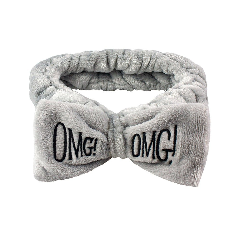 Headband with bow, OMG - Grey