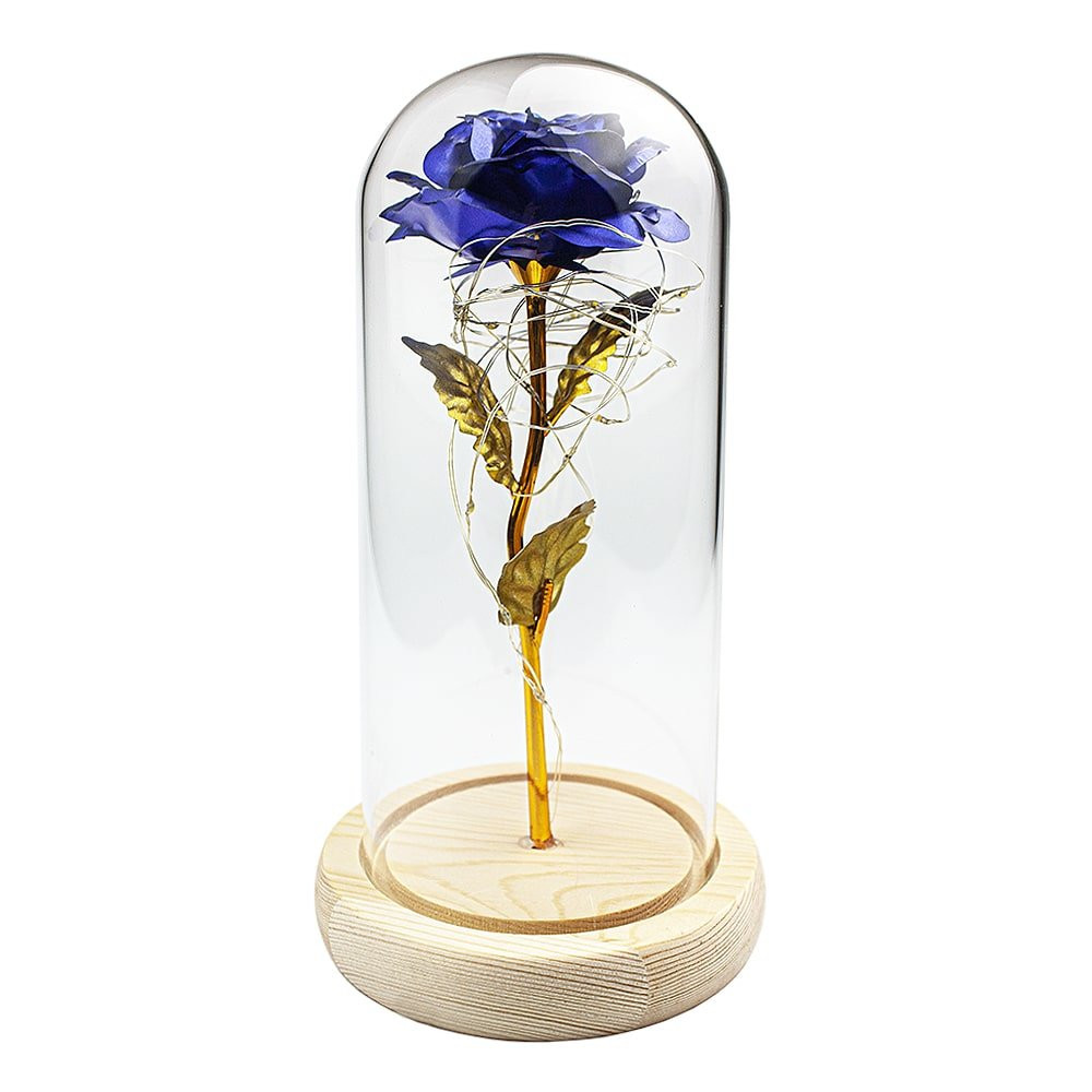 Infinity Rose mit Lichterketten - Blau