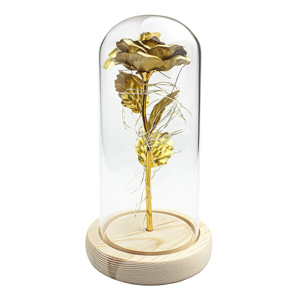 Infinity Rose with string lights - Gold