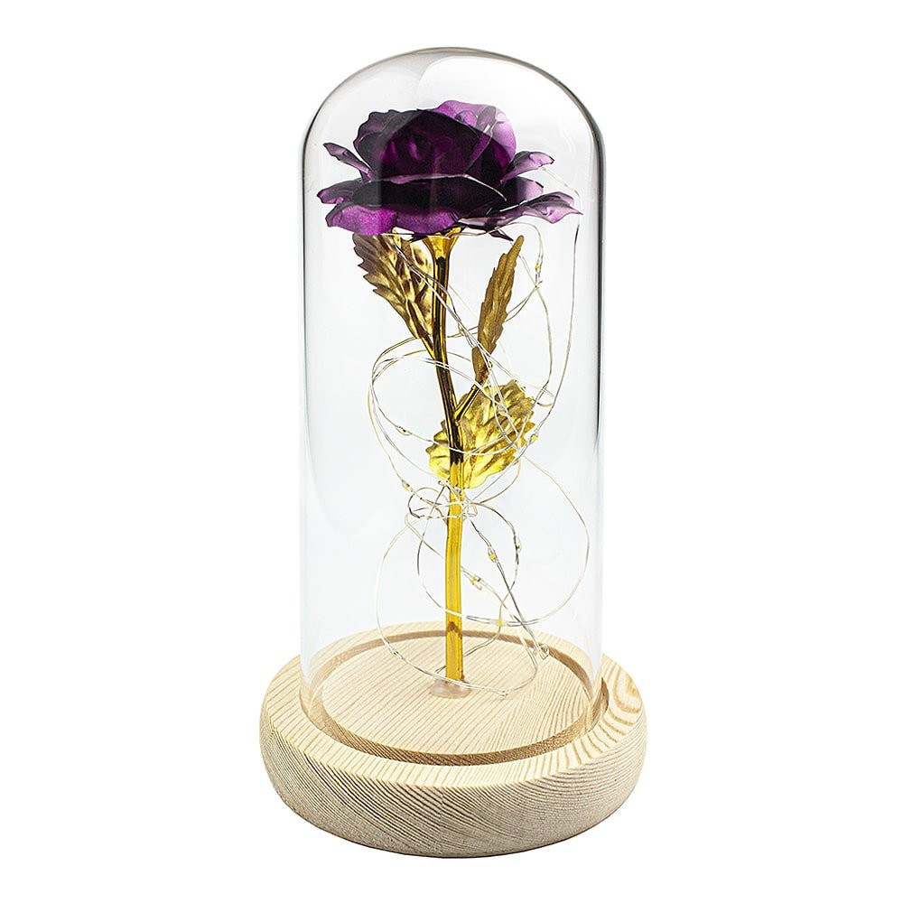 Infinity Rose with string lights - Purple