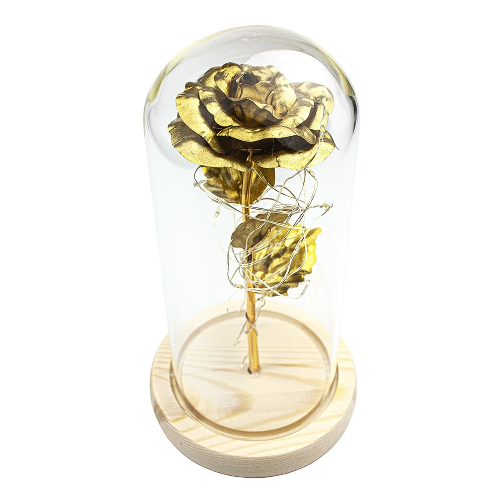 Infinity Rose com luzes de corda - Dourado