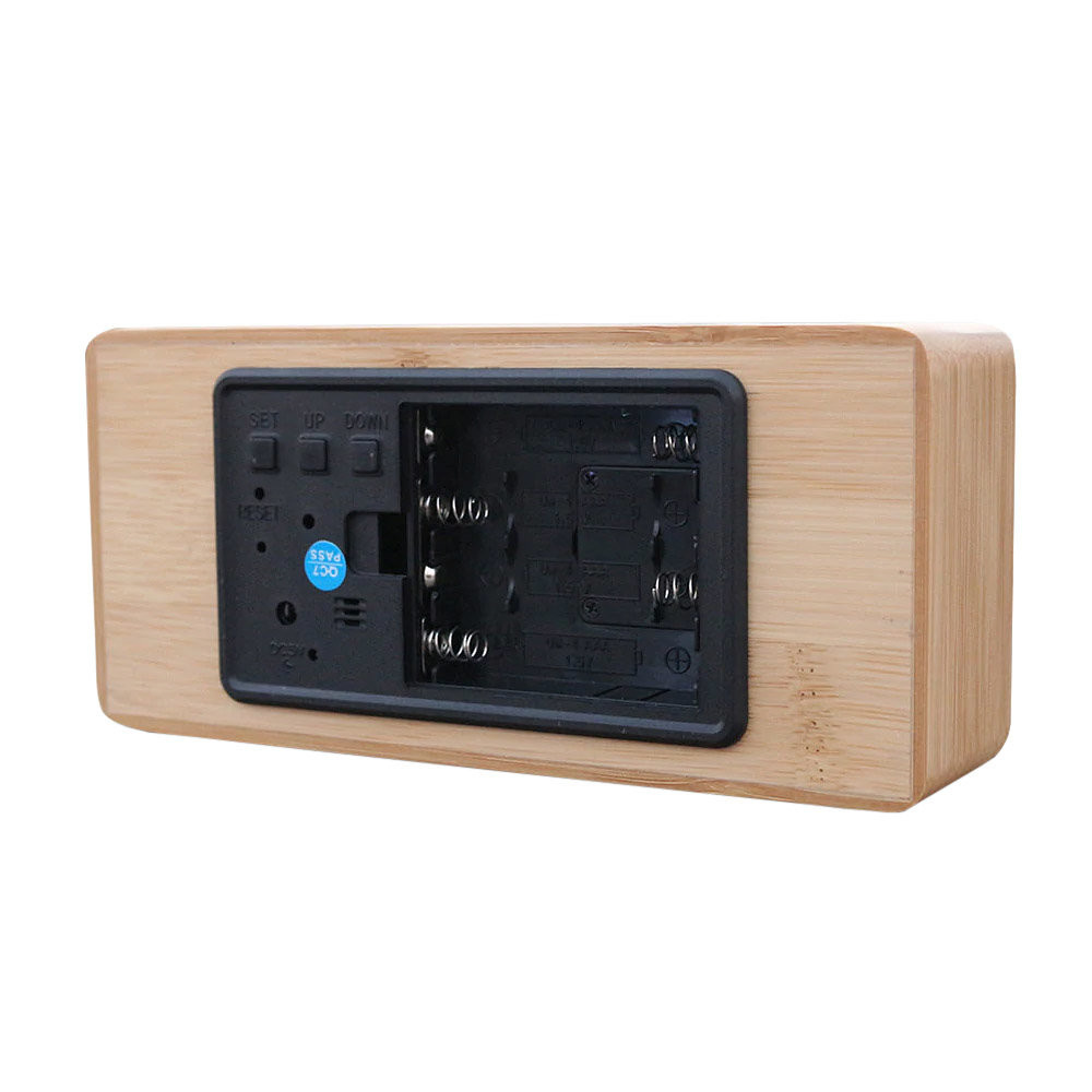 Digitale wekker met houtdesign - Wit