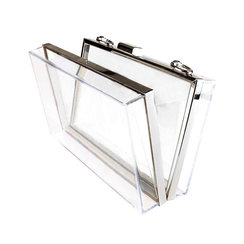 Transparent Bag With Chain - Silver
