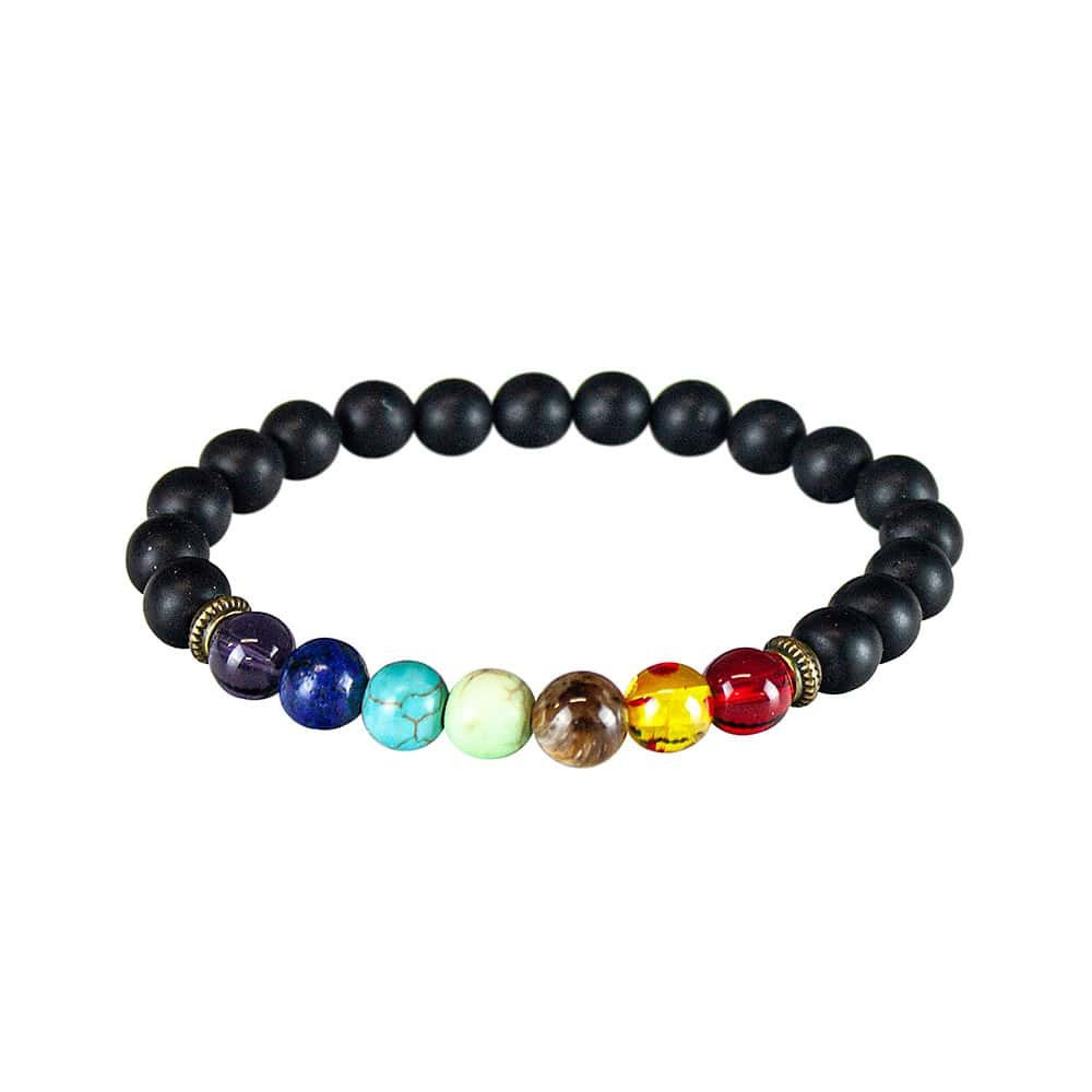 Bracciale Chakra Con Perline Nere