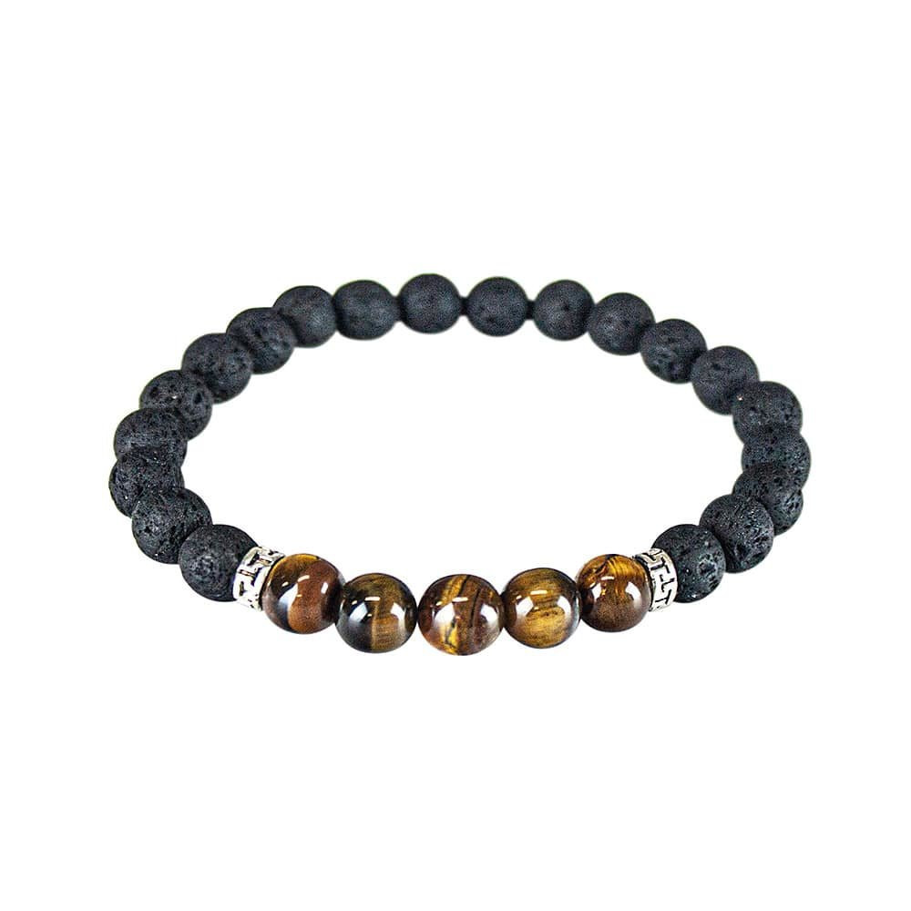 Armband mit vulkanischem Stein - Braun