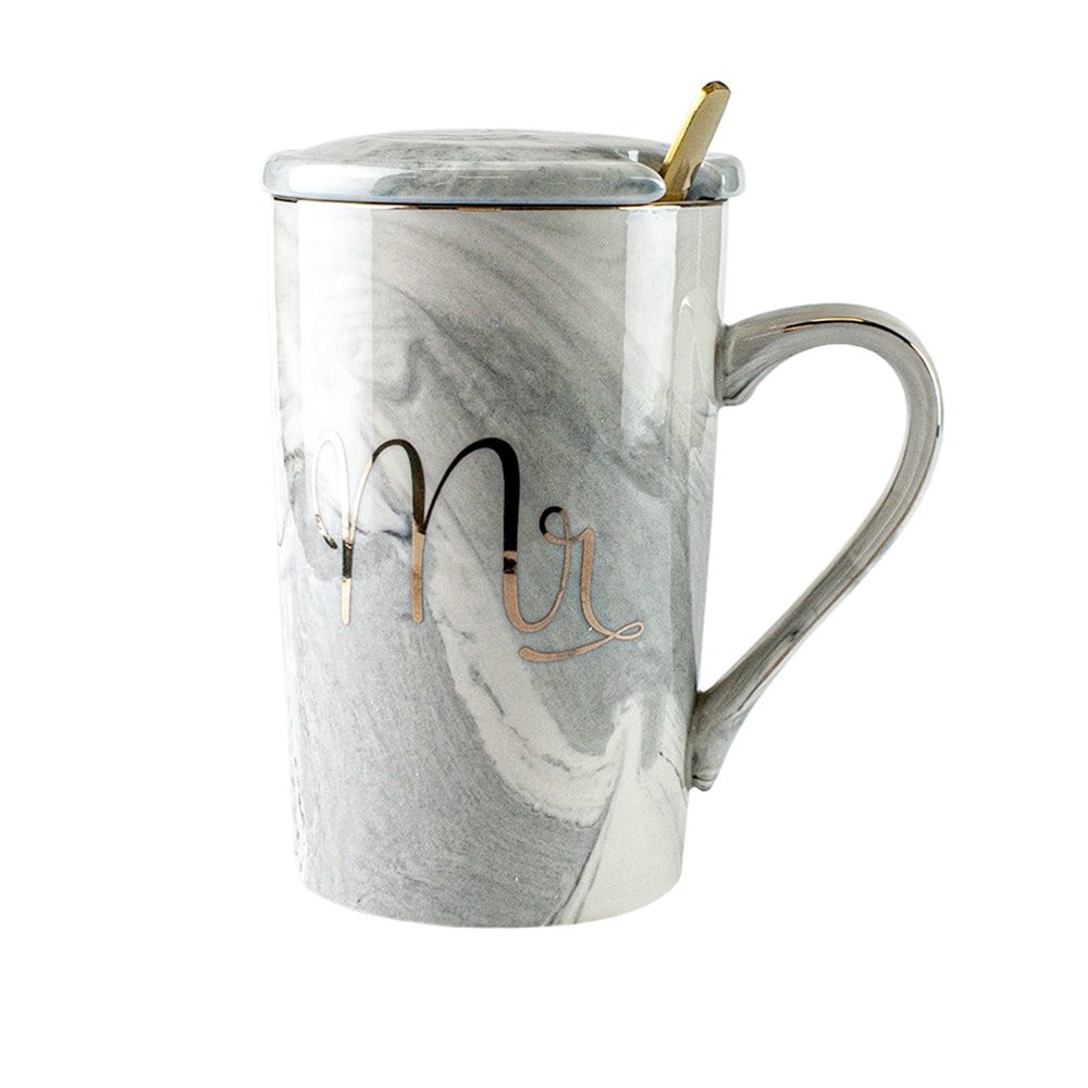 Mug with lid and spoon - Mr