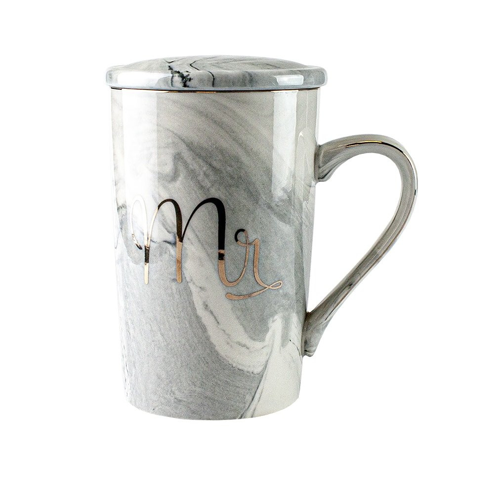Tazza con coperchio e cucchiaio - Mr