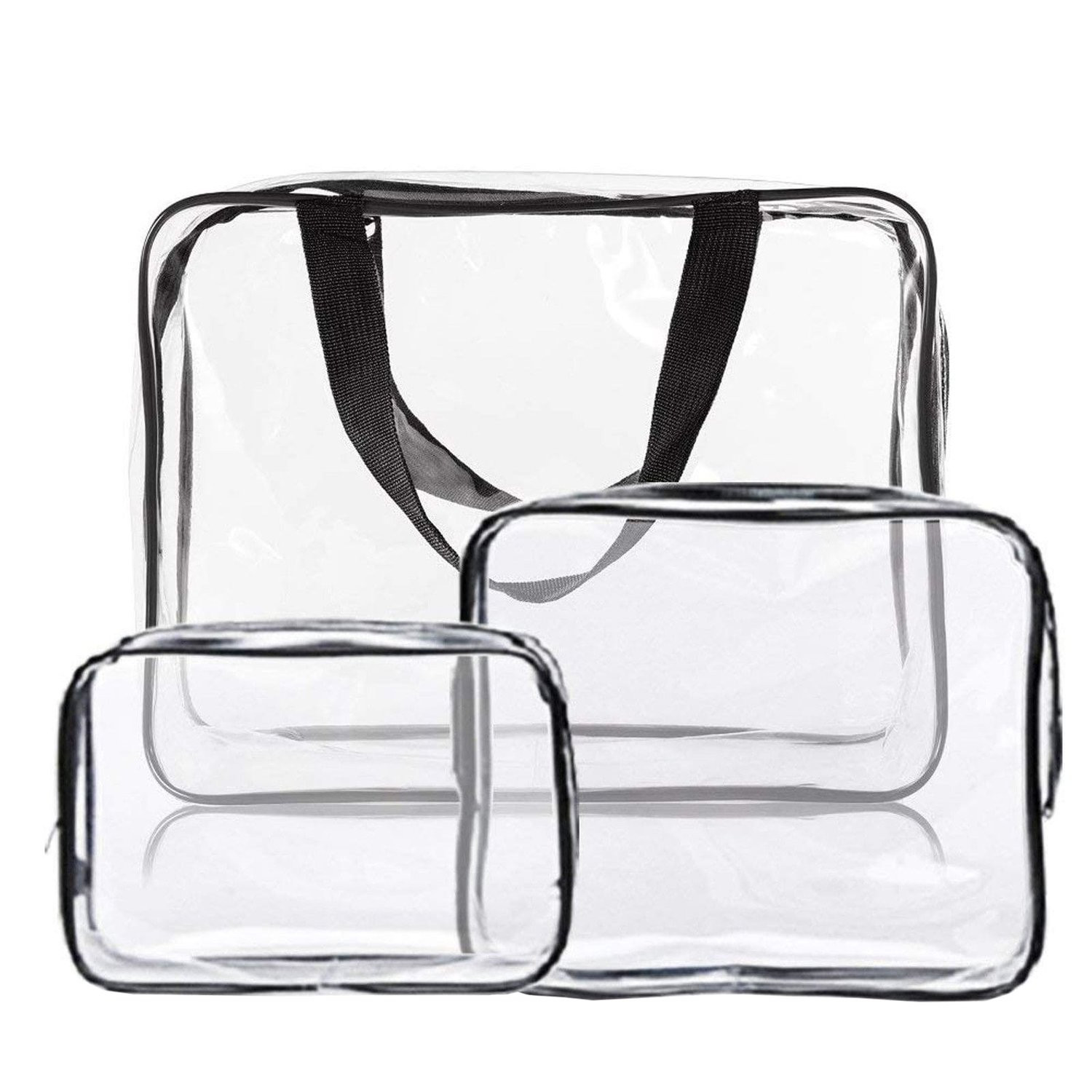 Transparent makeup bag, 3-pack